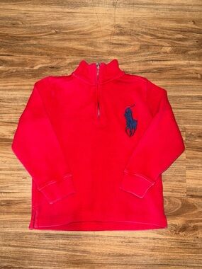 Polo by Ralph Lauren Red Quarter-Zip Kids Sweatshirt size 5